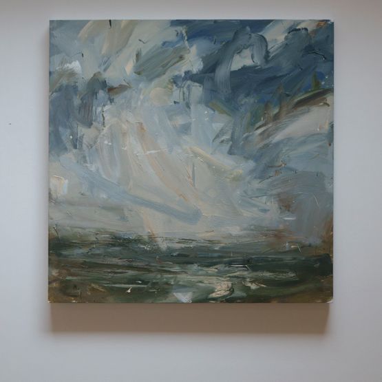 Salt Breeze Soaring Clouds by Louise Balaam contemporary artwork Painting