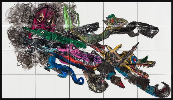 Baby Folklored Dragon by Pierre Mukeba contemporary artwork Works on Paper