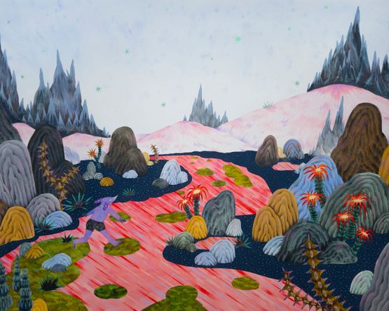 River Wetland and the Leap of Faith by Duairak Padungvichean contemporary artwork Works on Paper