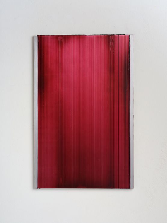 Slider - crimson red 1 by Noel Ivanoff contemporary artwork Painting