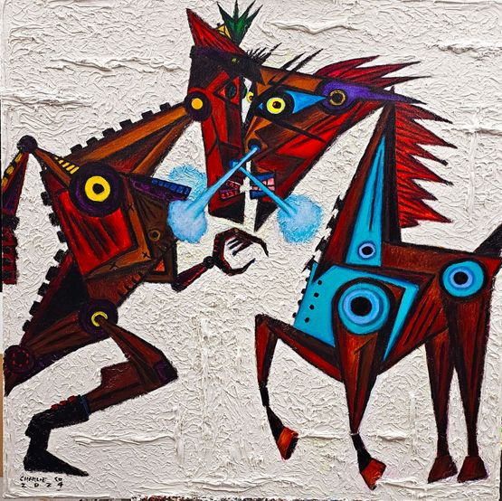 Power Game by Charlie Co contemporary artwork Painting
