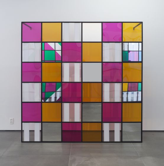 Photo-souvenir Colors light projection shadows transparency works in situ 6 by Daniel Buren contemporary artwork Sculpture