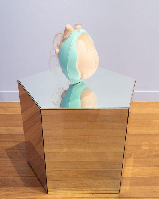 Egg Head in Motion by Patricia Piccinini contemporary artwork Sculpture