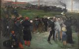 Le Depart des conscrits a la Campagne by Paul Delance contemporary artwork painting works on paper