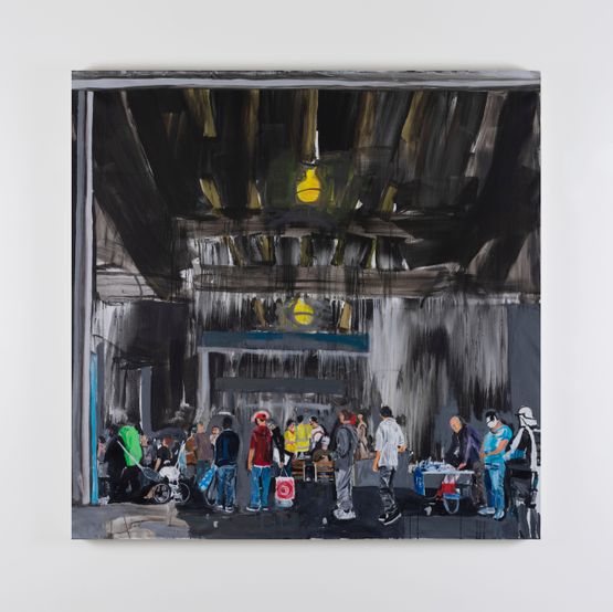 Soup Kitchen USA by Brian Maguire contemporary artwork Painting