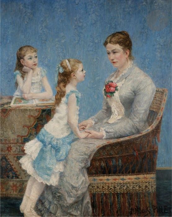 Madame Paul Bouchet et ses filles by Albert Dubois-Pillet contemporary artwork Painting