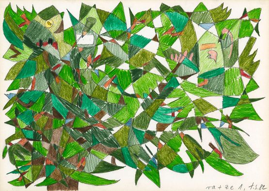 217 rauschebaum und zeisigkeit by Tomas Schmit contemporary artwork Works on Paper