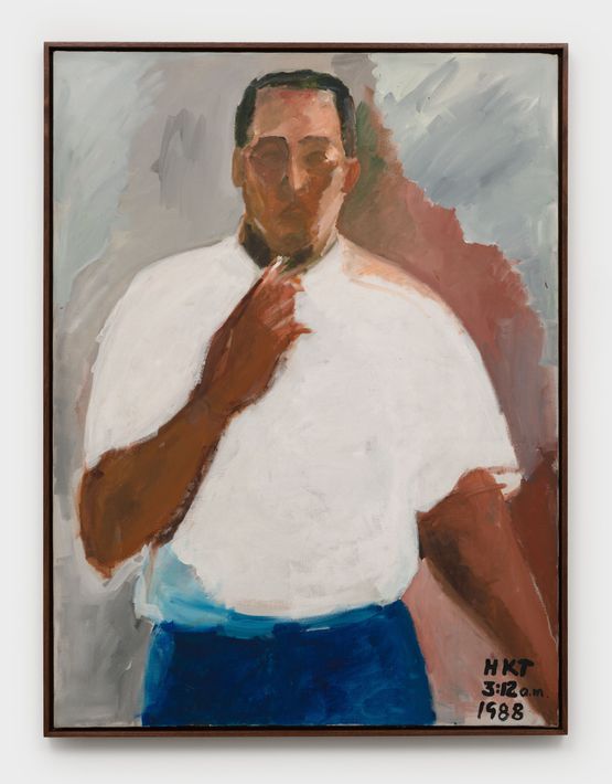 Self portrait w Cigarette by Henry Taylor contemporary artwork Painting