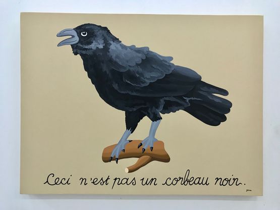 Ceci nest pas un corbeau noir  This is not a Black Crow by Yuree Kensaku contemporary artwork Painting