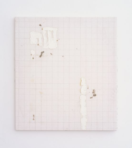 Endnote oblique pink white by Ian Kiaer contemporary artwork Painting