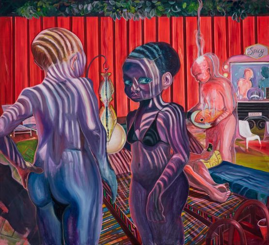 Pool side kebab by Ndidi Emefiele contemporary artwork Painting
