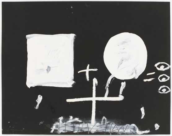 Blanc sobre negre II by Antoni Tapies contemporary artwork Works on Paper