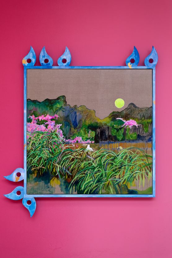 Under the full moon I am born anew by Alberta Whittle contemporary artwork Painting