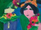 Two Beauties Gossiping by Walasse Ting contemporary artwork Works on Paper