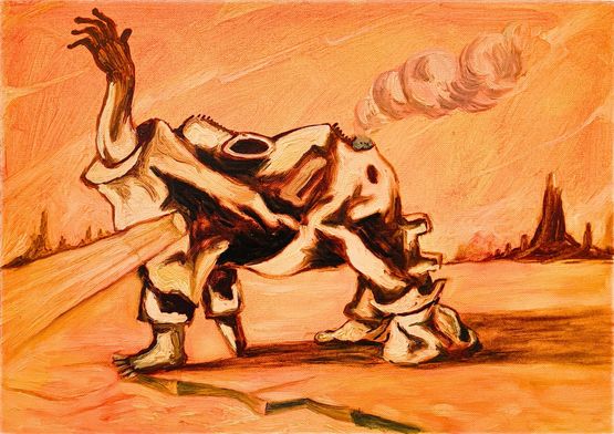 Museum Menageries 43 Fractured body by Prabhakar Pachpute contemporary artwork Works on Paper