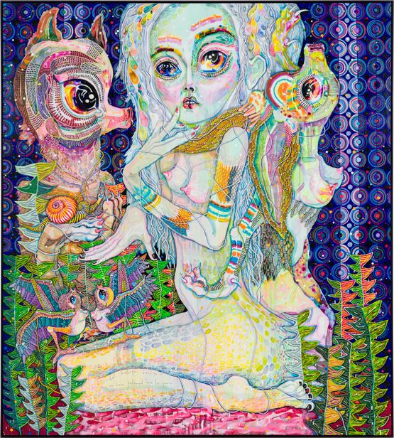 we have gathered here for you by Del Kathryn Barton contemporary artwork Painting