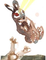 Bunnies of Okunoshima by Bianca Kennedy contemporary artwork painting works on paper