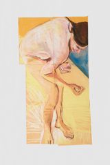 Self Portrait Bending Forwards II by Chantal Joffe contemporary artwork works on paper drawing