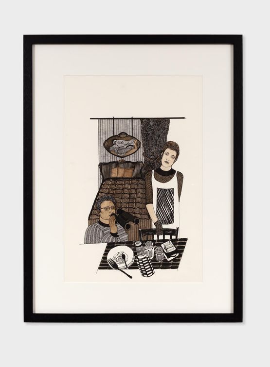 Die Nachbarn by Elisabeth Schrader contemporary artwork Works on Paper