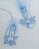 Double Blue by Hou Chunming contemporary artwork painting textile