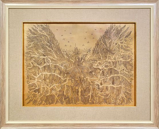 Nine Dragons by Made Wianta contemporary artwork Painting