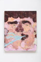 Pink Man Spitting Blue by Allan Gandhi contemporary artwork painting