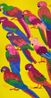 Nine Rainbow Parrots by Walasse Ting contemporary artwork Painting