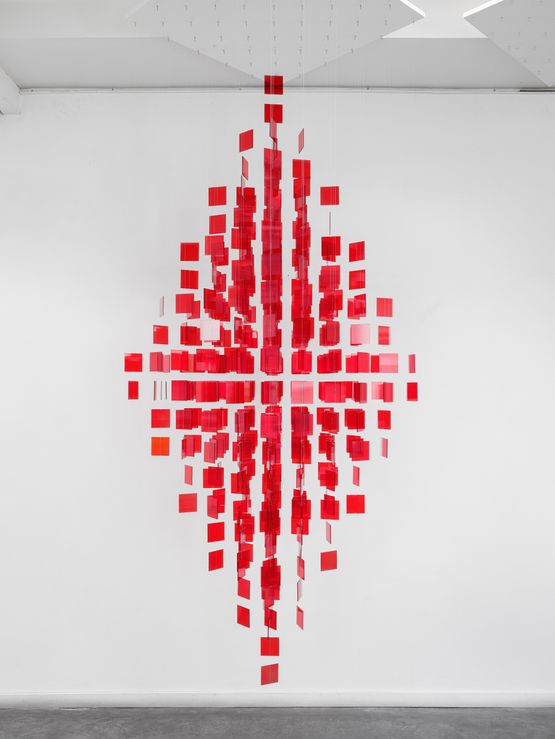 Losange Allonge Rouge by Julio Le Parc contemporary artwork Sculpture