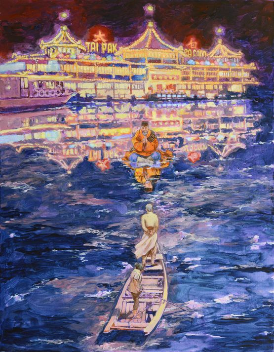 The God of Cookery 1996 at Tai Pak Sea Food Restaurant 1996 by Chow Chun Fai contemporary artwork Painting