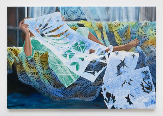 Redact  Recline by Jessica Taylor Bellamy contemporary artwork Painting
