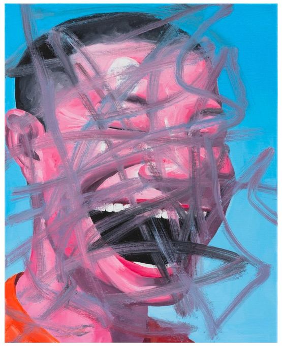 The Crowd by Yue Minjun contemporary artwork Painting