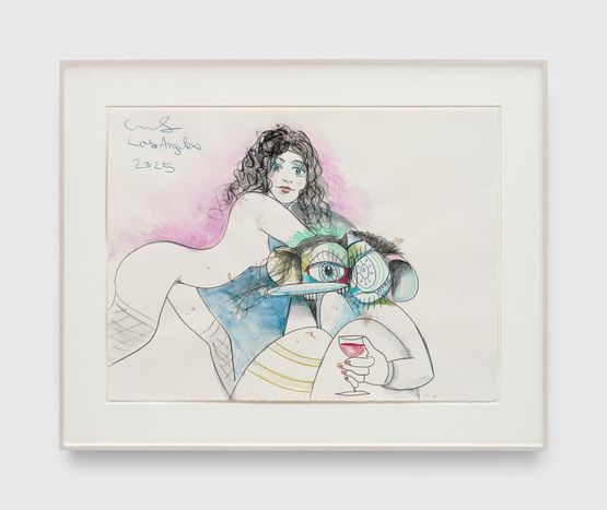 Double Portrait Composition by George Condo contemporary artwork Drawing