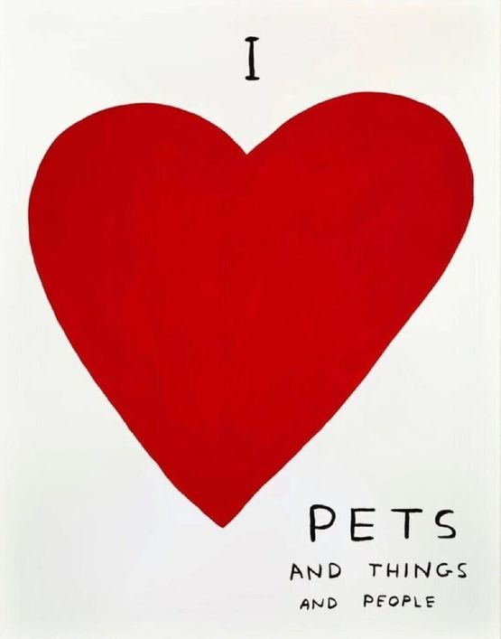 I Love Pets by David Shrigley contemporary artwork Print
