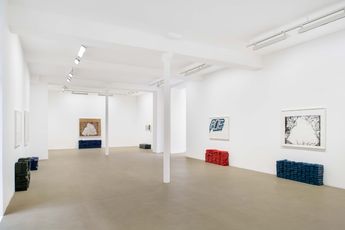 Contemporary art exhibition Matias Faldbakken Beaten Ink Upset Brick Downcast Charcoal at Galerie Chantal Crousel Paris France