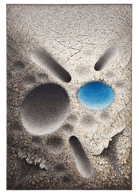 Aggregation 10 - NV046 Blue by Chun Kwang Young contemporary artwork Painting