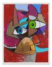 Red Spatial Figure by George Condo contemporary artwork Works on Paper
