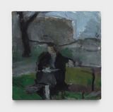 Woman on Bench by Janice Nowinski contemporary artwork painting works on paper