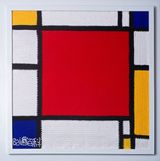 What Did the Masters Come to the East for_Mondrain_Composition with Red Blue and Yellow by Hu Yinping contemporary artwork mixed media textile