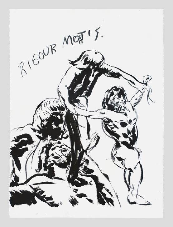No Title Rigour mortis. by Raymond Pettibon contemporary artwork Painting