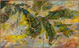Chains of ponds contour banks and the return of the reed warbler Bibbaringa 1 by John Wolseley contemporary artwork painting works on paper