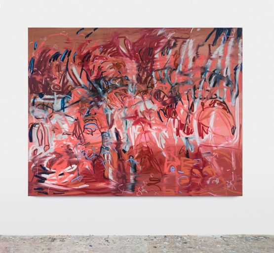 Red afternoon with sparkles by Janaina Tschape contemporary artwork Painting