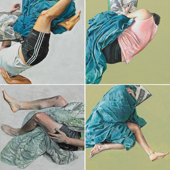 Learning to Swim by Abdalla Al Omari contemporary artwork Painting