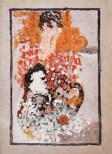 Etude pour Le Corsage a carreaux by Pierre Bonnard contemporary artwork painting