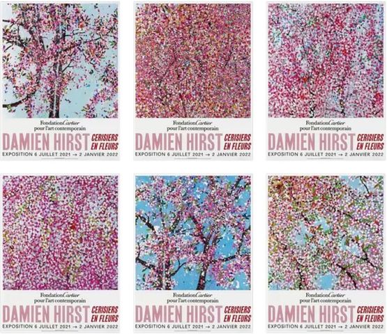 Cherry Blossoms Set of 6 Posters by Damien Hirst contemporary artwork Print