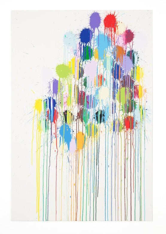 Colour Splat Cluster by Ian Davenport contemporary artwork Painting
