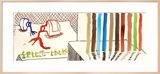Spilt Ink with Tests by David Hockney contemporary artwork Print