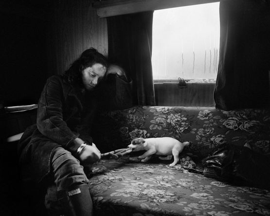 Seacoal Alice and the little dog Lynemouth Northumberland by Chris Killip contemporary artwork Photography