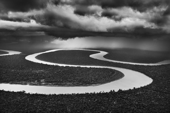 Heavy rain on the Jurua River Tefe area  Lower Jurua state of Amazonas Brazil by Sebastiao Salgado contemporary artwork Photography