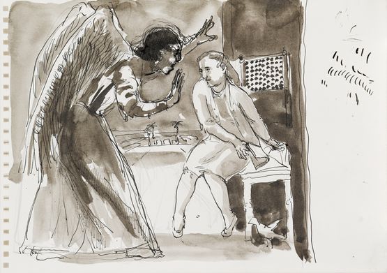 Annunciation by Paula Rego contemporary artwork Painting
