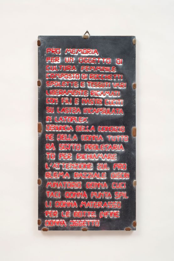 Memo for an object of female culture by Clemen Parrocchetti contemporary artwork Sculpture